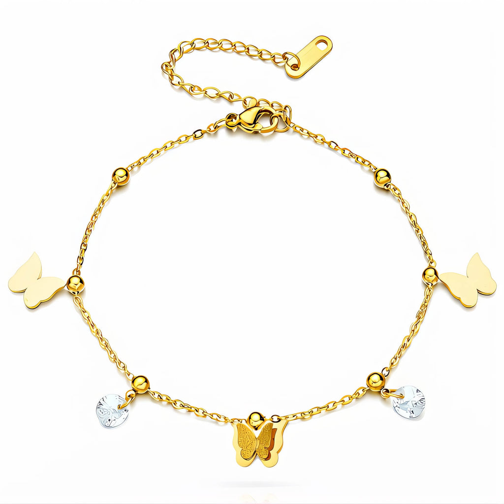 Gold-Plated Butterfly Anklet