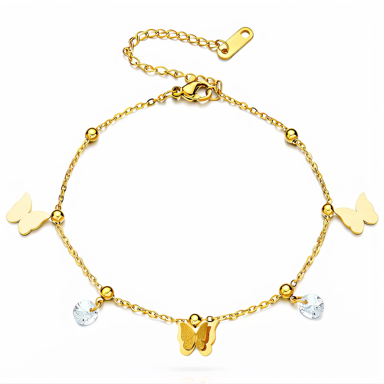 Gold-Plated Butterfly Anklet