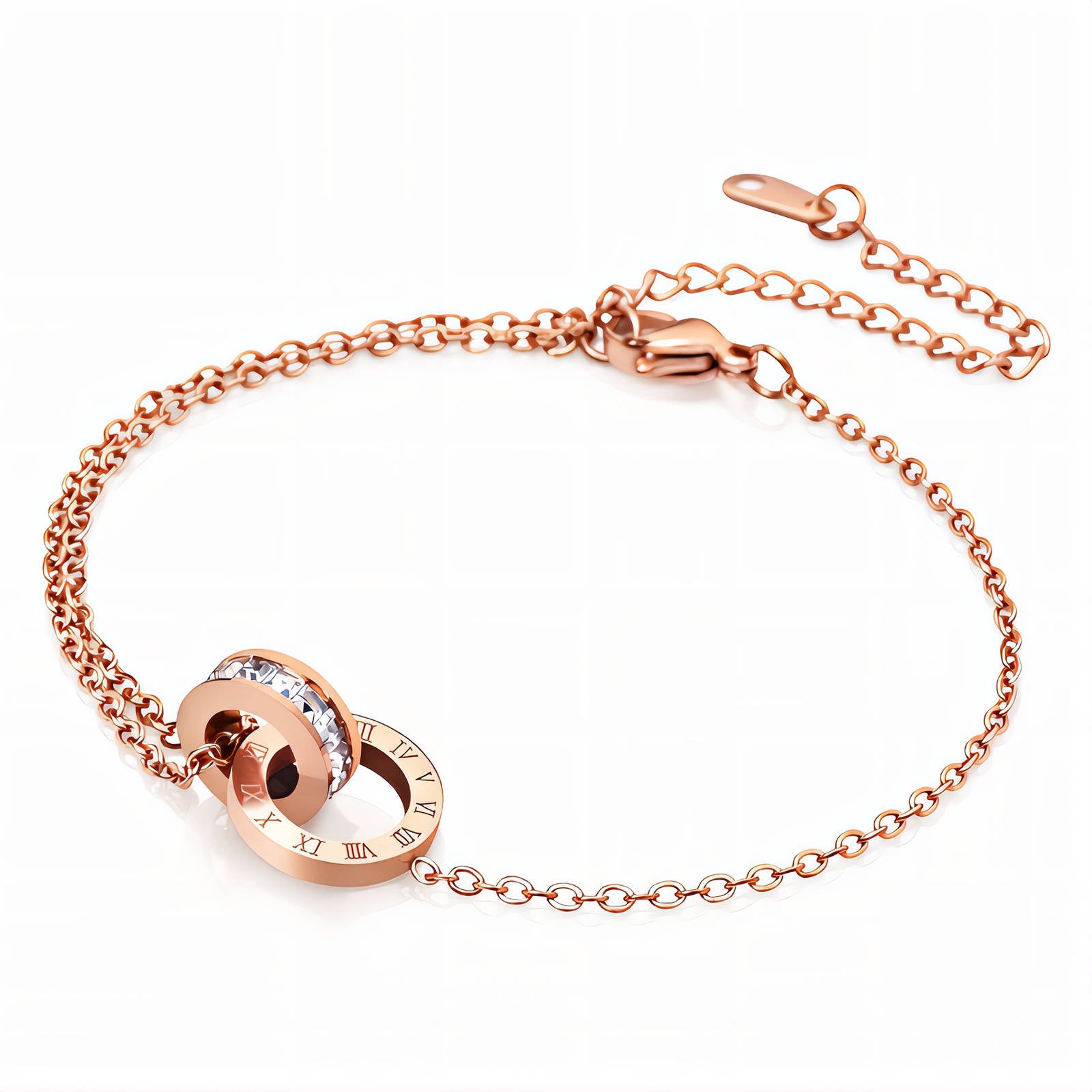 Gold-Plated Cubic Zirconia Anklet (Rose)