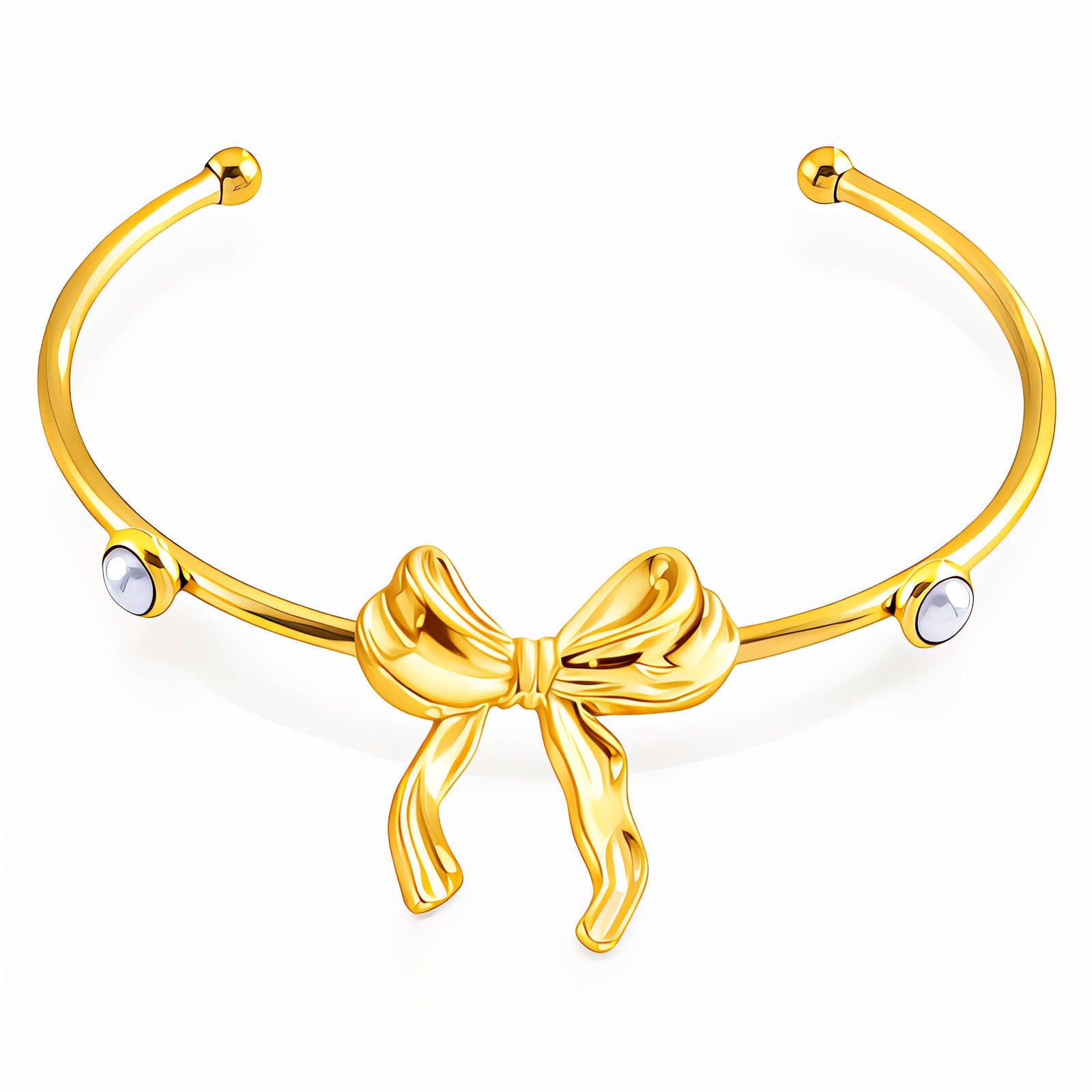 Gold-Plated Bow Bangle