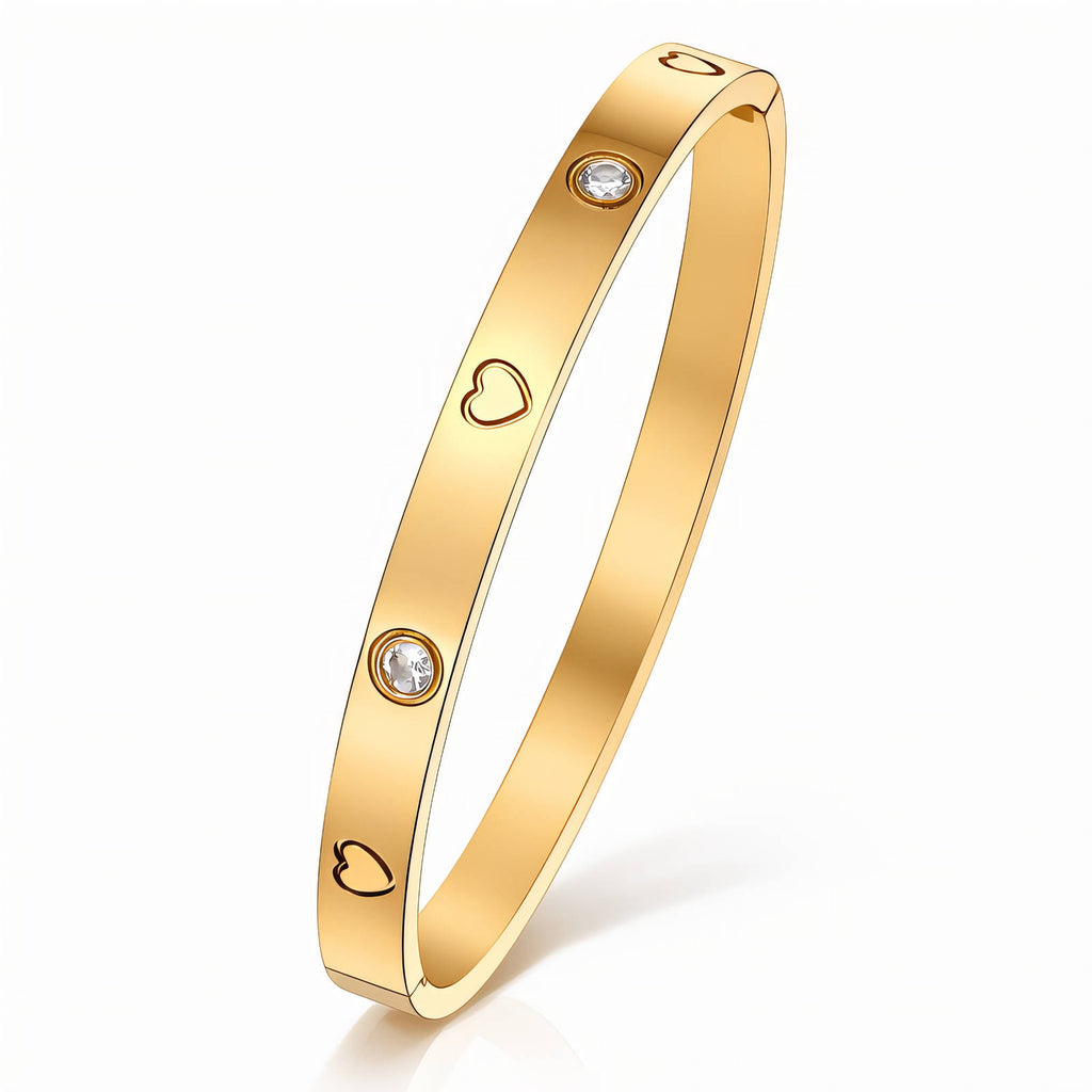 Gold-Plated Heart Bangle