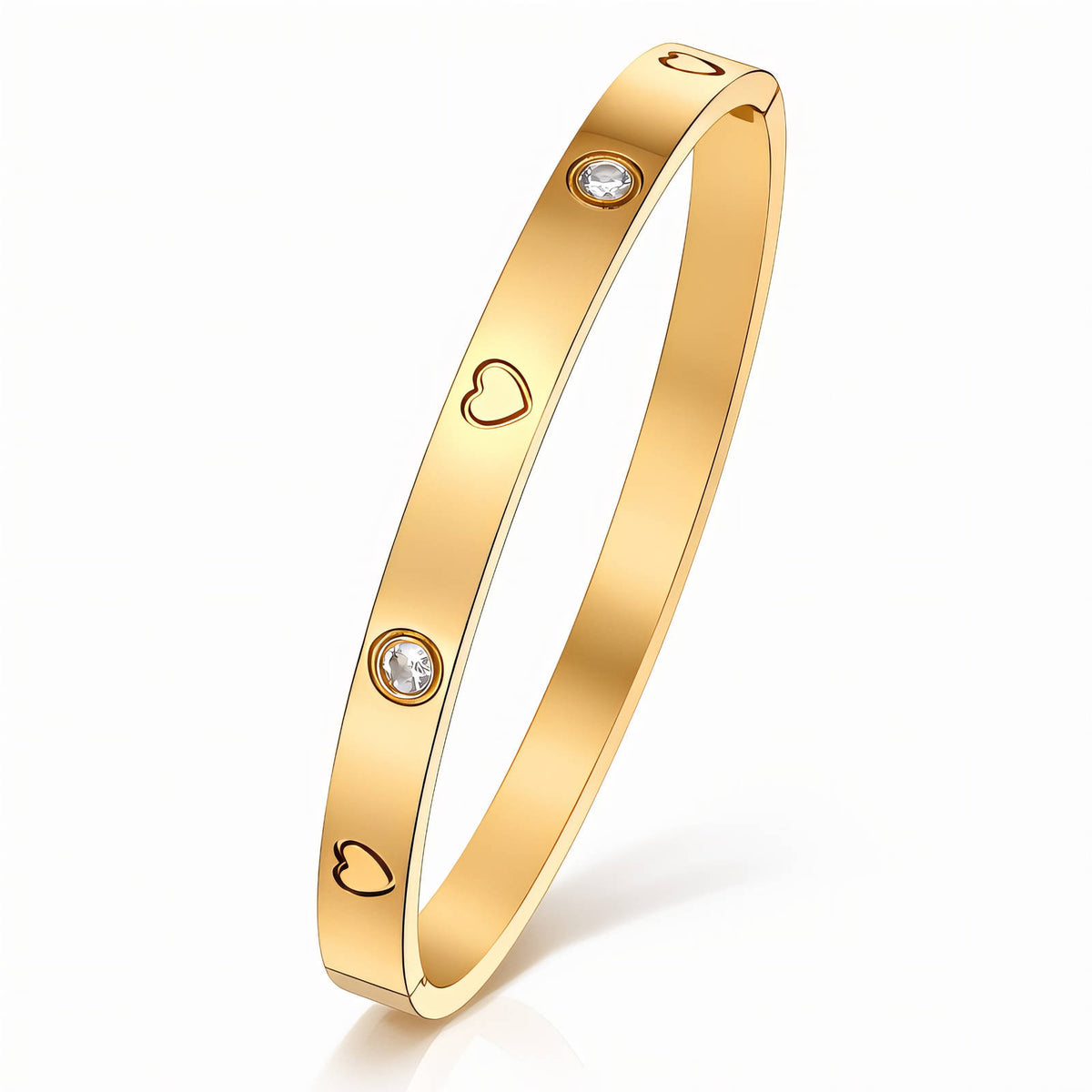 Gold-Plated Heart Bangle