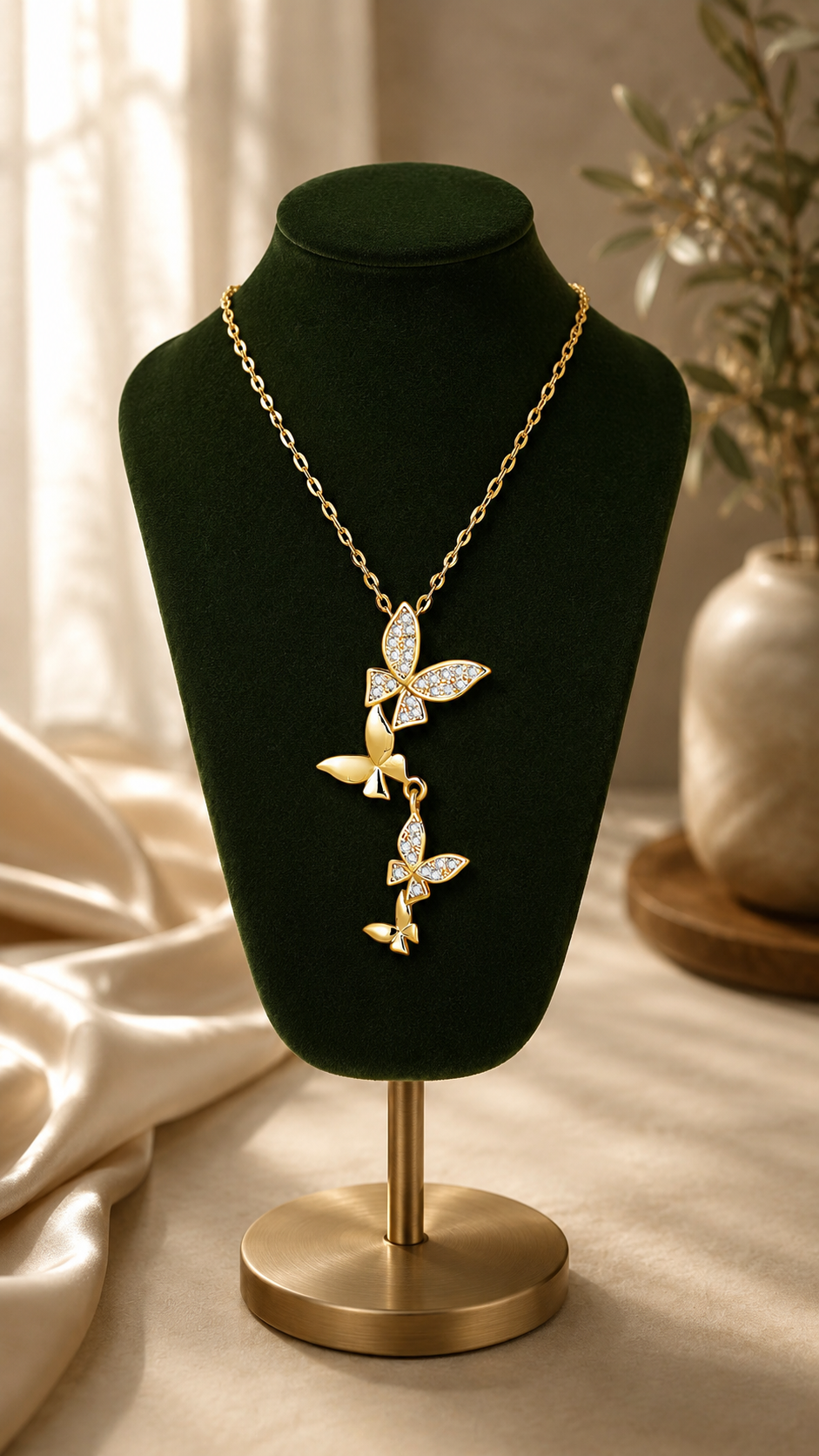 Long Pendant Butterfly Necklace