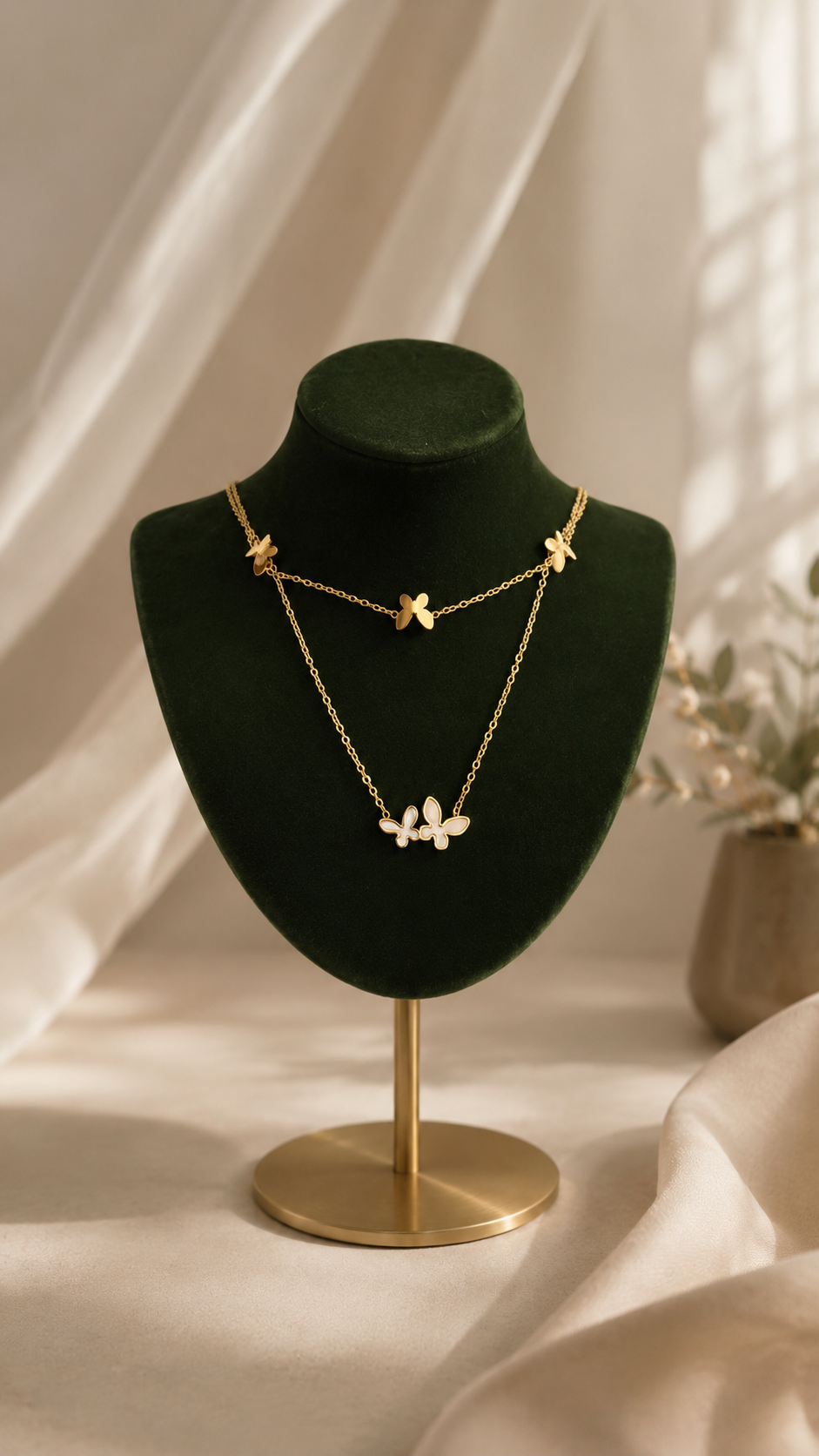 Layered Butterfly Necklace