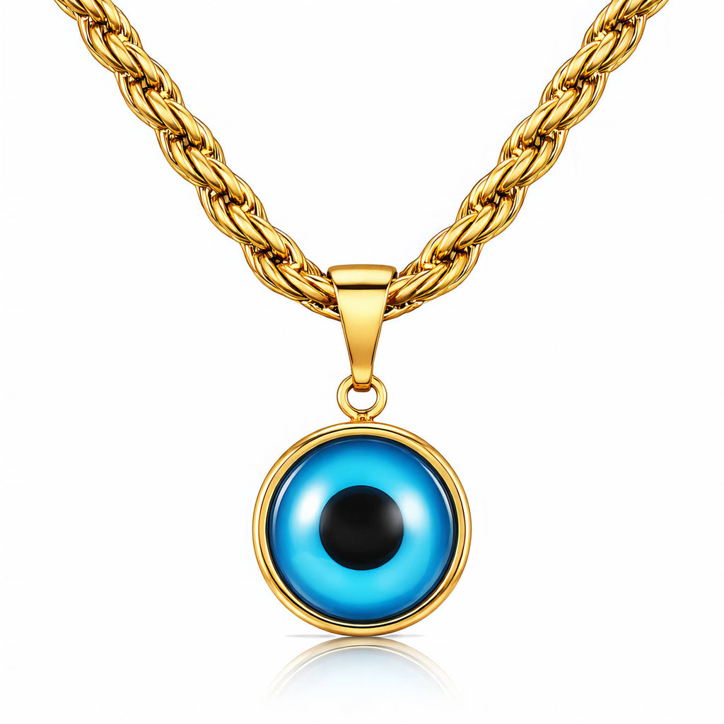 Evil Eye Round Pendant Necklace