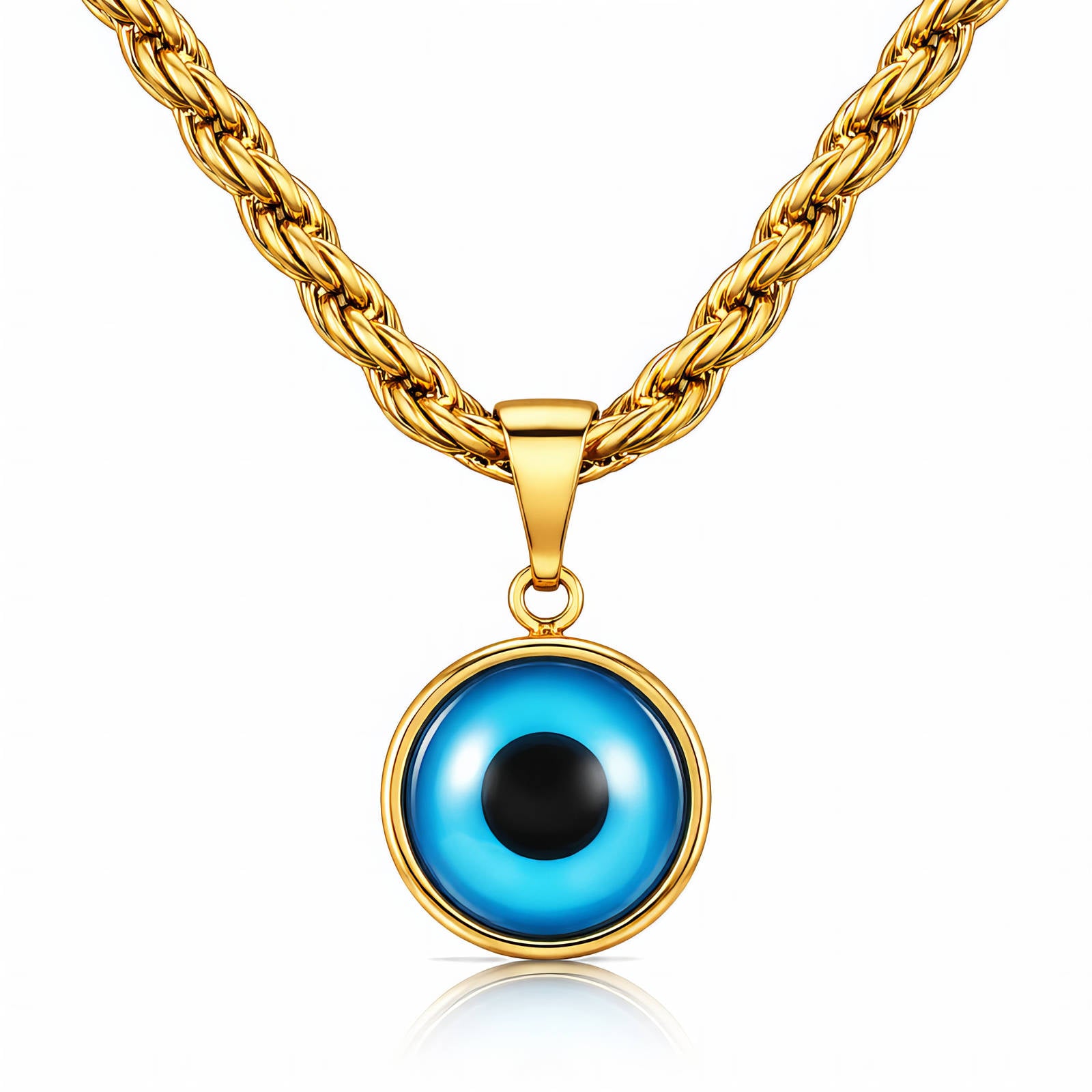 Evil Eye Round Pendant Necklace
