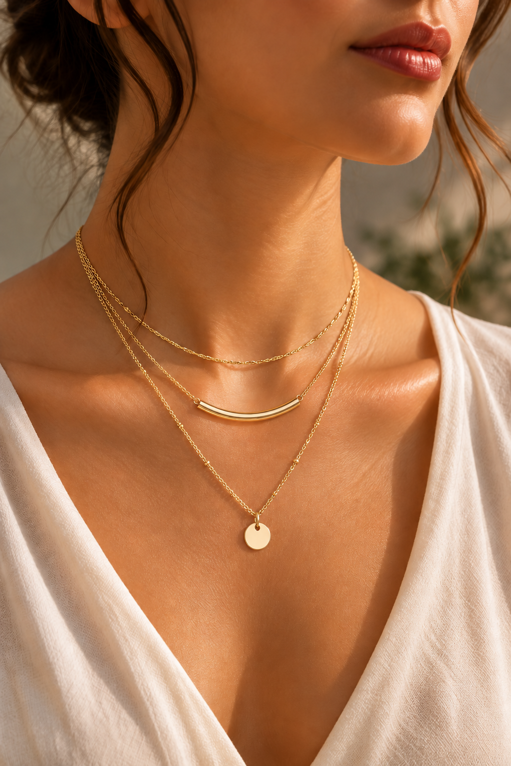 18K Gold-Plated Tube Necklace