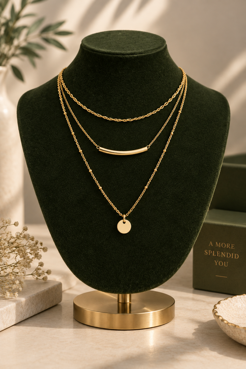 18K Gold-Plated Tube Necklace