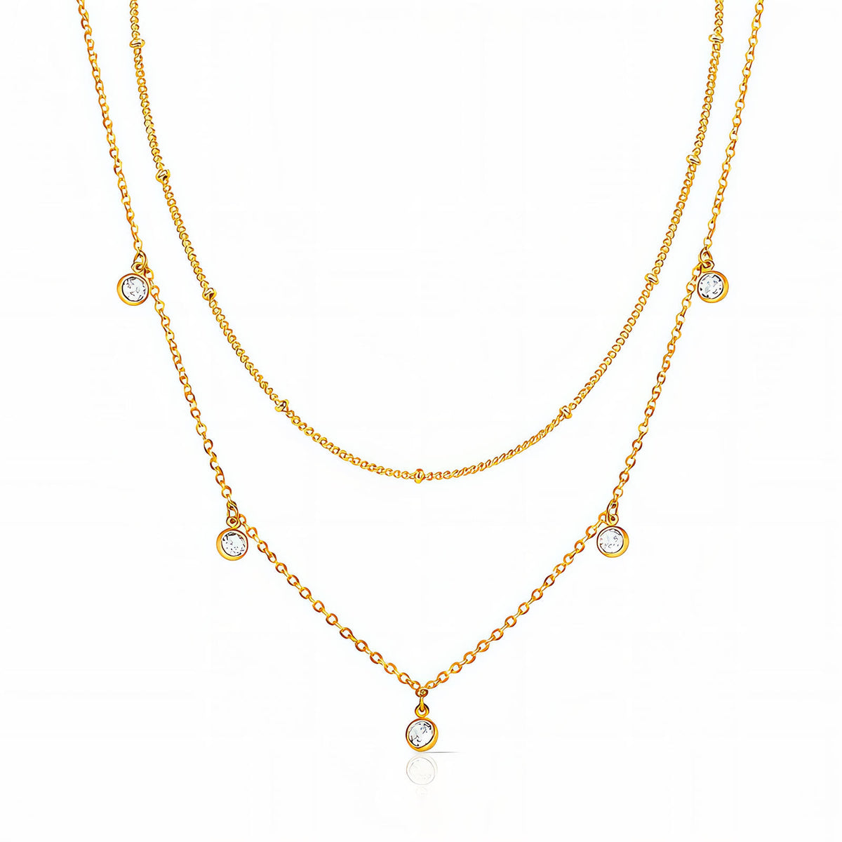 18K Gold-Plated 2 Layer Necklace