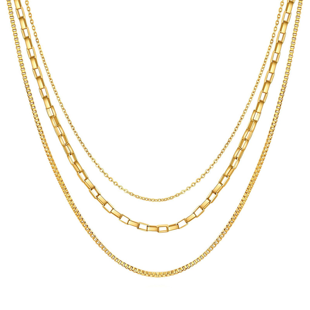 18K Gold-Plated Necklace 3 Layer