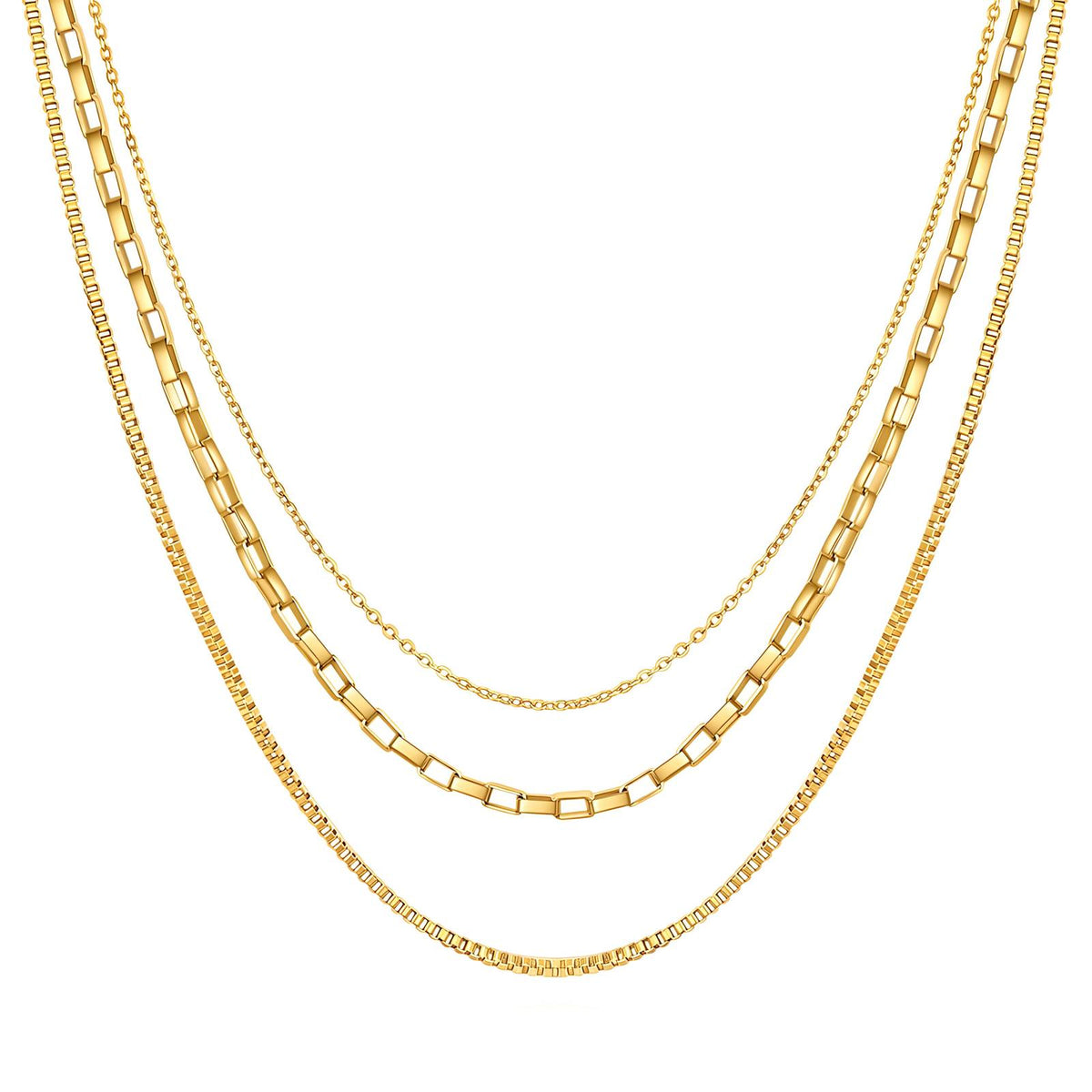 18K Gold-Plated Necklace 3 Layer