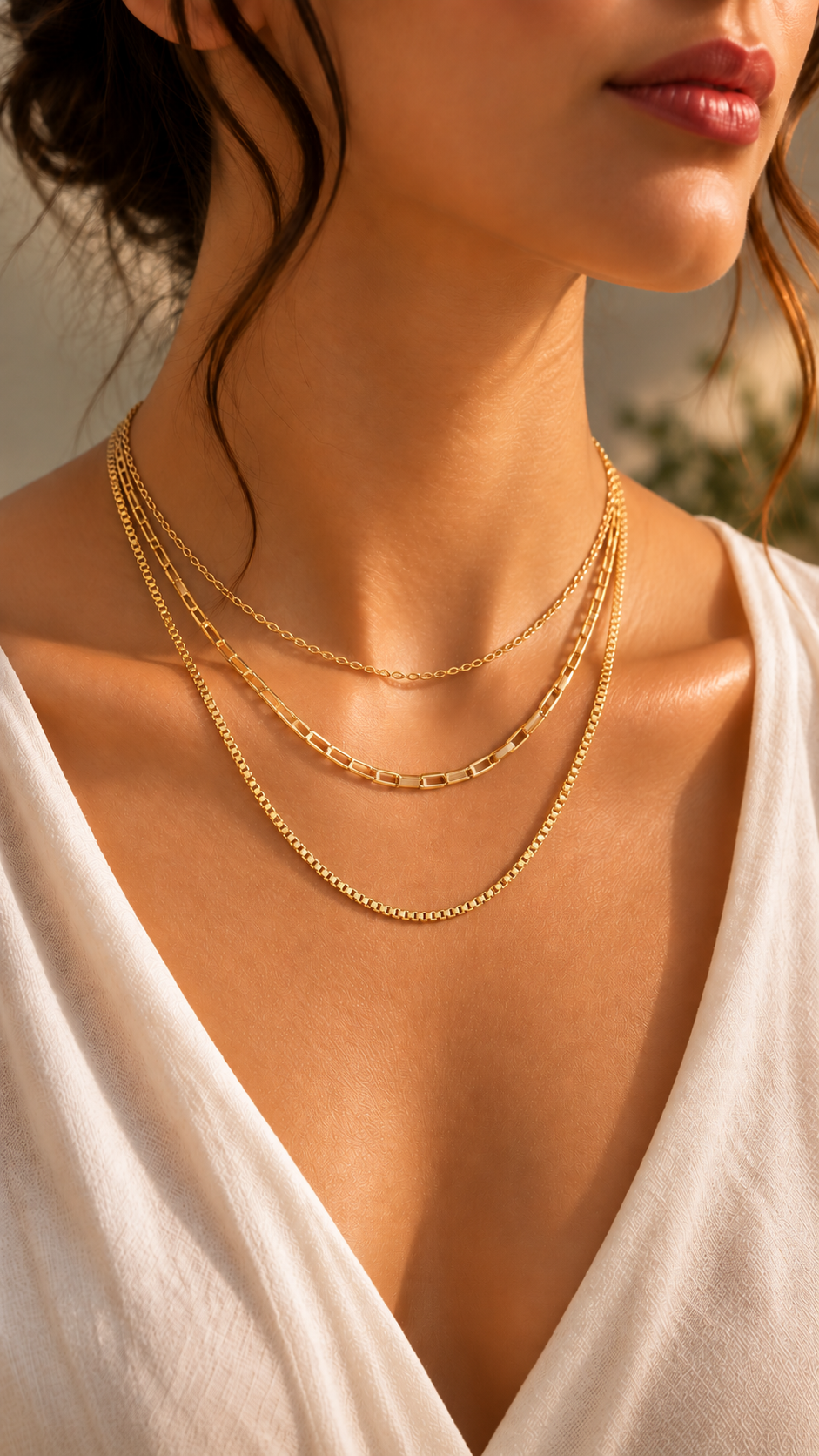 18K Gold-Plated Necklace 3 Layer
