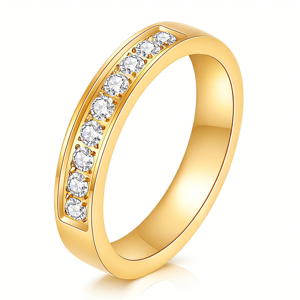 Gold-Plated Cubic Zirconia Multi Stone Ring