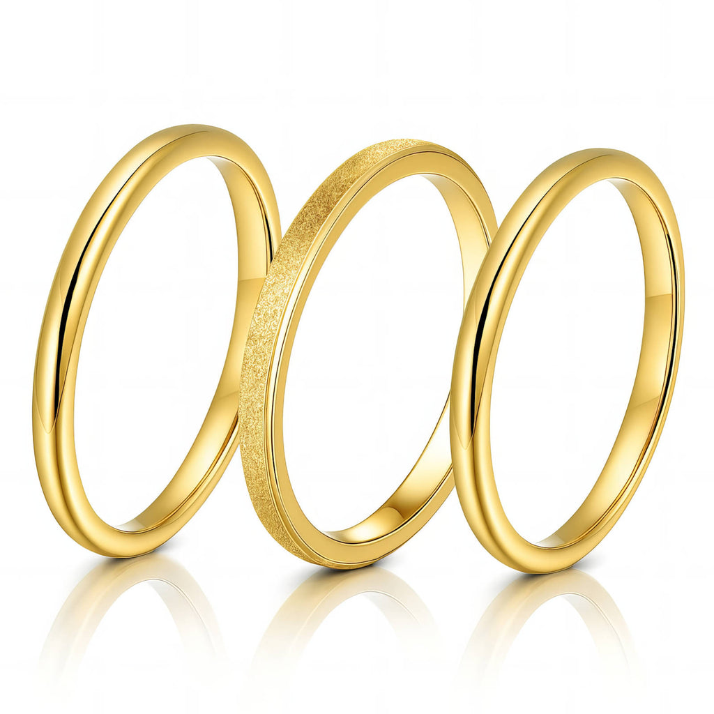 Gold-Plated Stainless Steel Stackable Ring