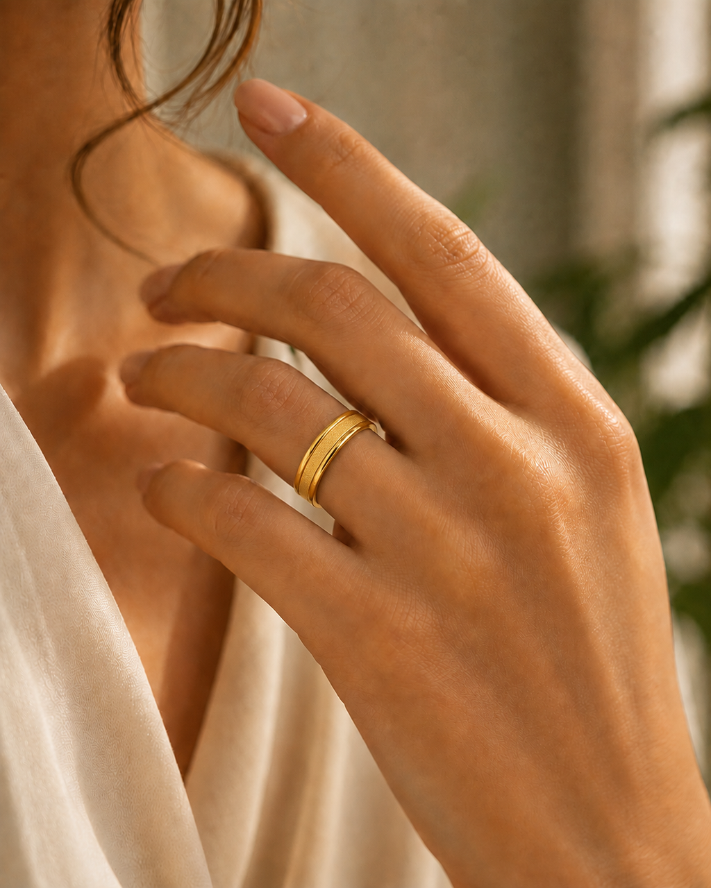 Gold-Plated Stainless Steel Stackable Ring
